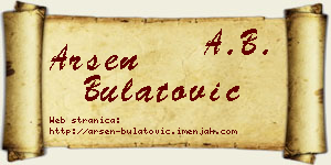 Arsen Bulatović vizit kartica